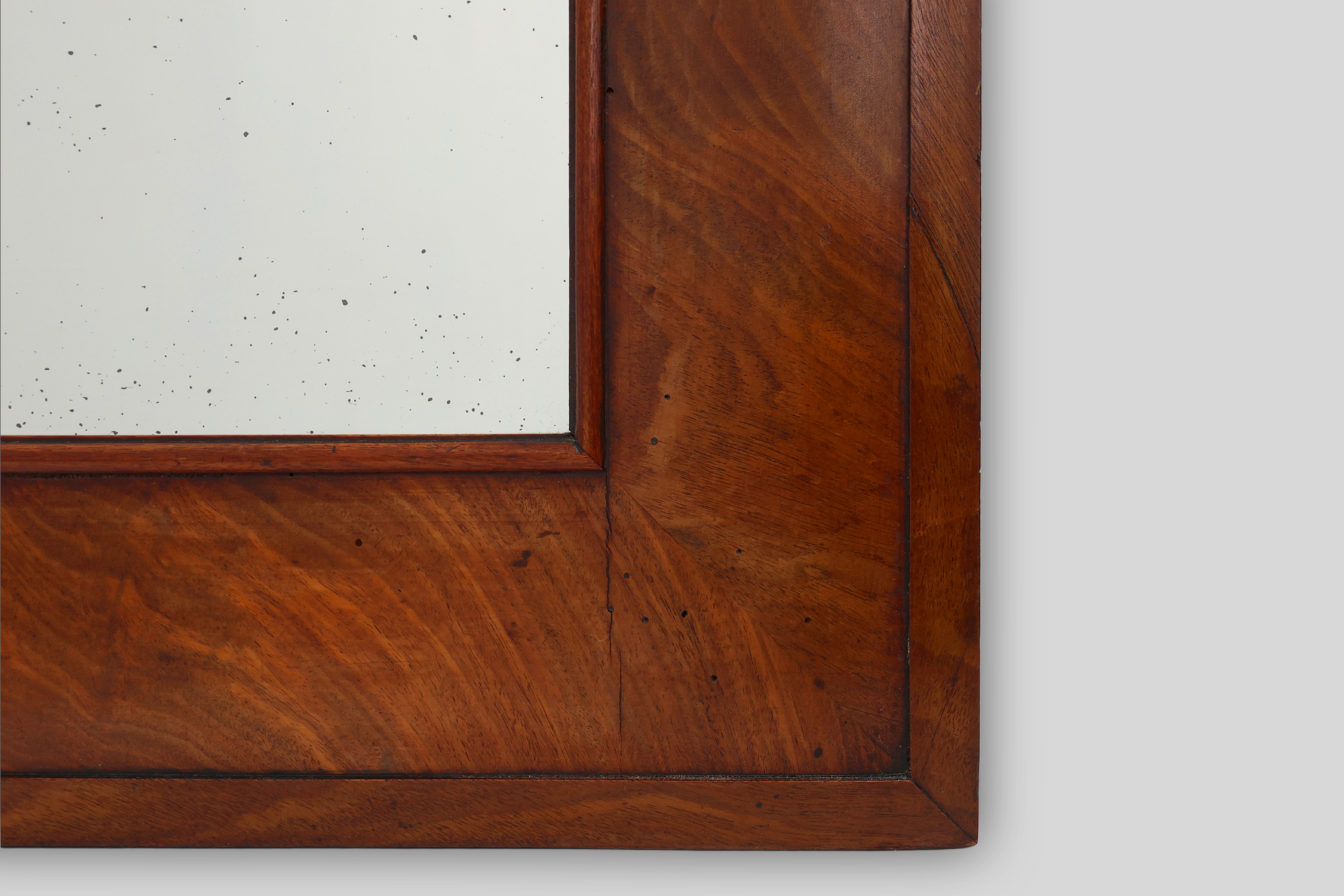 Antique rectangular walnut wall mirror, France ca. 1880thumbnail